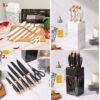 kitchen knife set plus stand